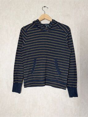 Toad&Co Women’s Organic Cotton Waffle Knit Foothill Hoodie Longsleeve Stripe S